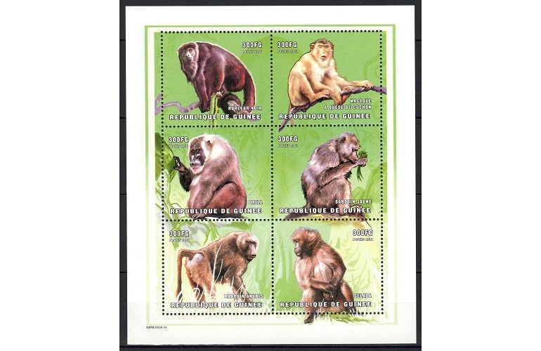GUINEA 2001 - MAIMUTE - KLB NESTAMPILAT - MNH - COTA MICHEL : 9 E / fauna138